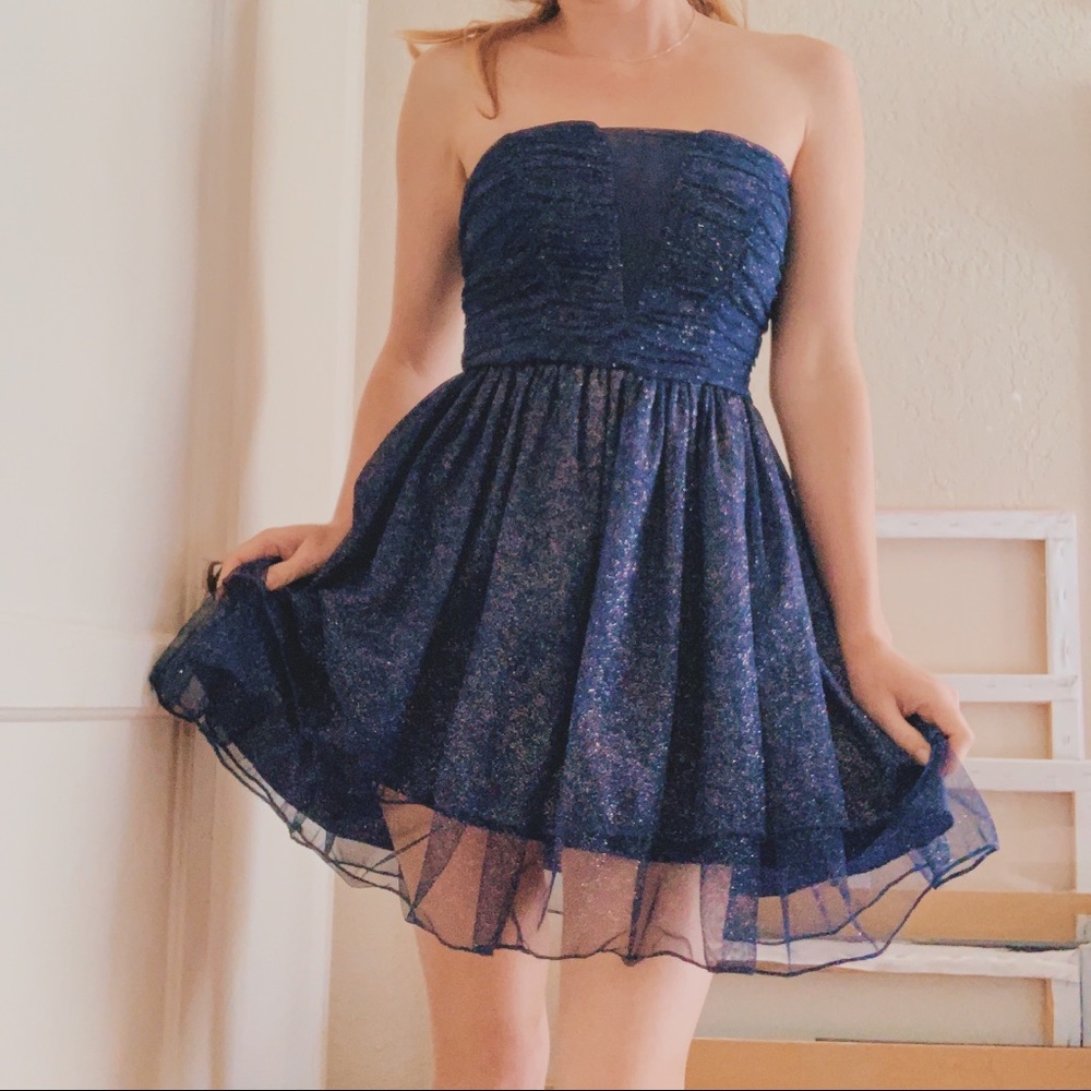 NWT navy blue and gold formal dress